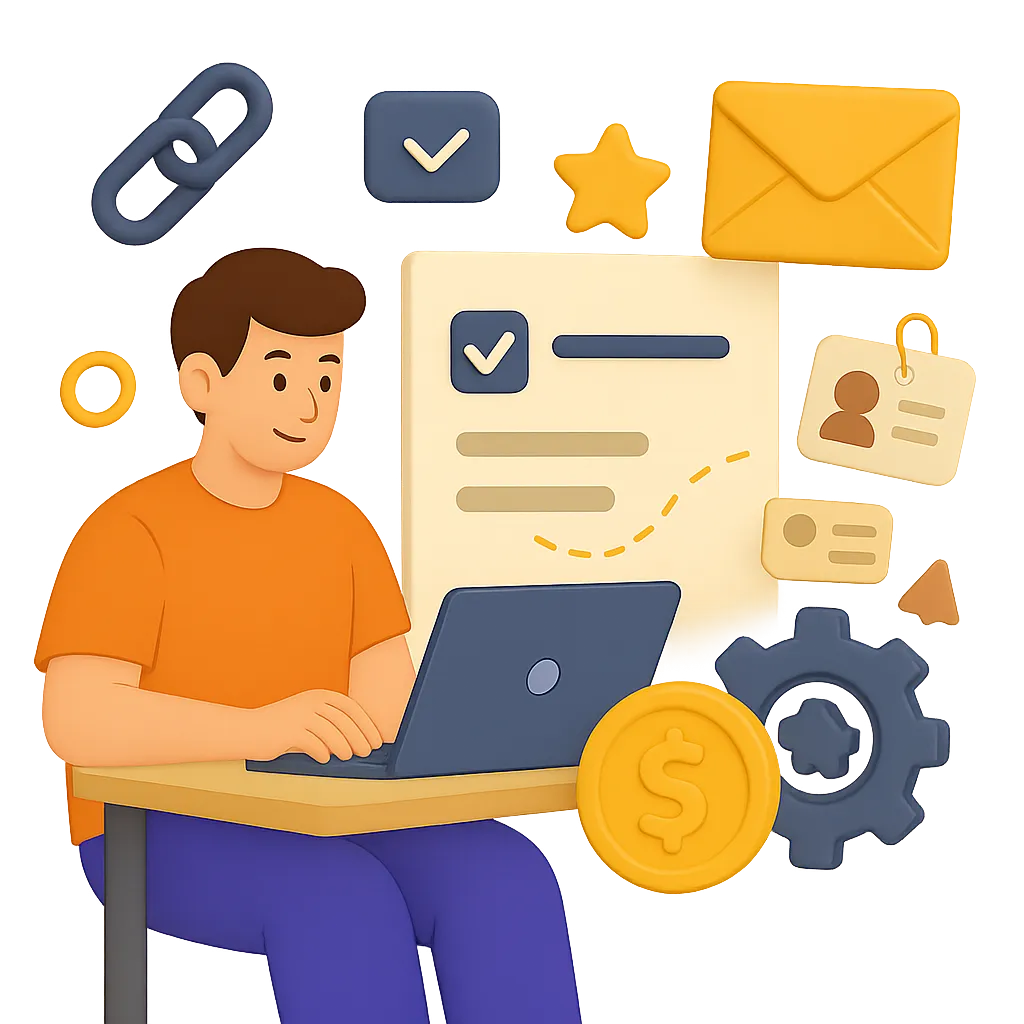 Illustration representing Launch & Manage Your Affiliate Program in 3 Simple Steps
