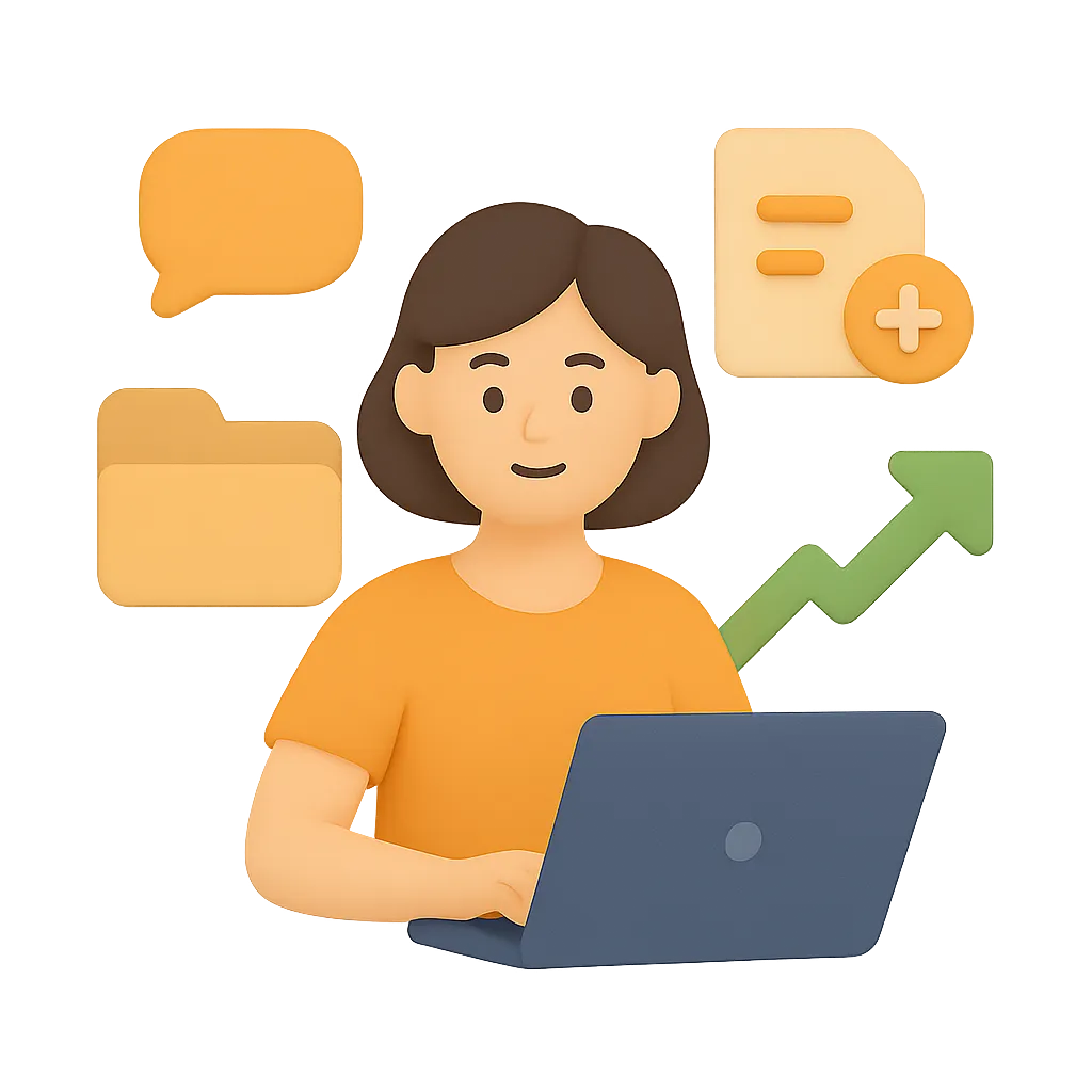 Illustration representing Assign, Collaborate & Complete in 3 Simple Steps