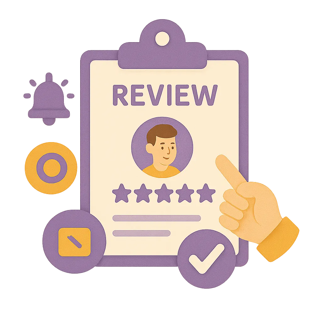 Illustration representing how toTrack Every Review & Take Action Instantly