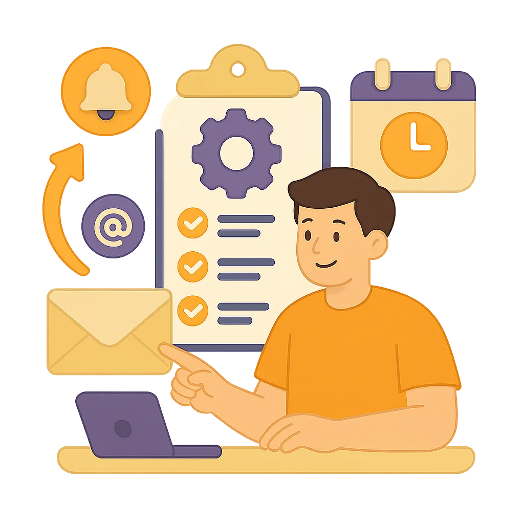 Illustration representing how to Save Time & Improve Client Satisfaction with Built-In Automation