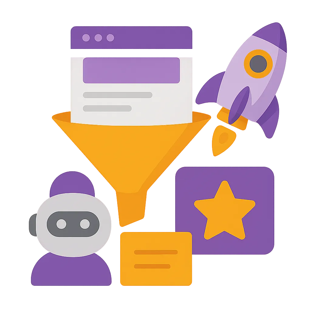 Illustration representing Launch a Full Funnel in 3 Easy Steps