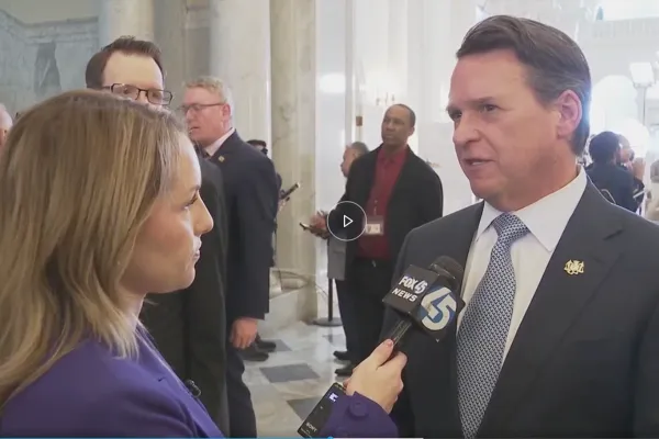 Senate Minority Leader Steve Hershey on Fox45 with Mikenzie Frost