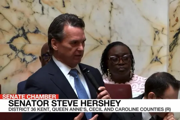 Senate Minority Leader Steve Hershey in Session