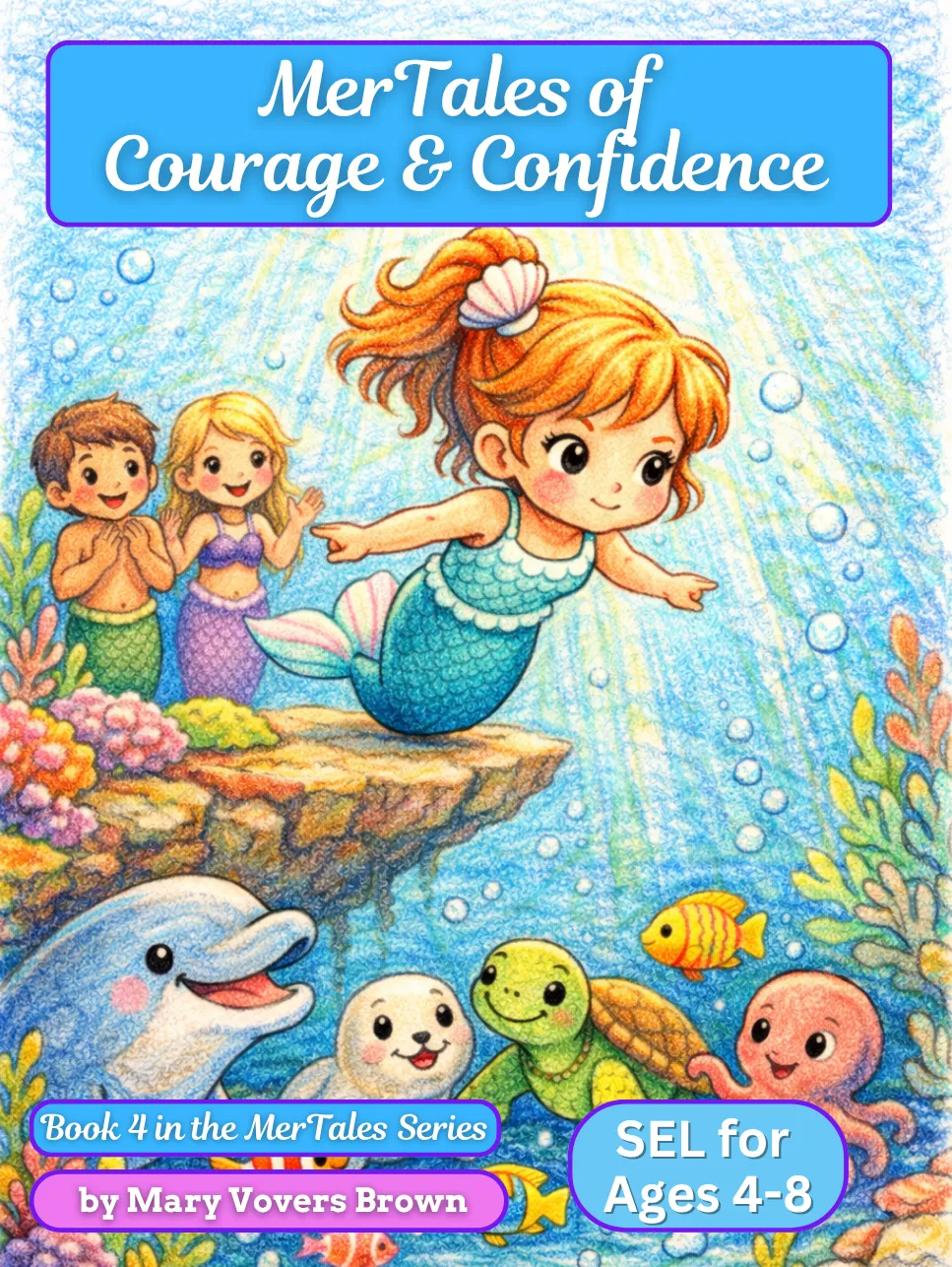 MerTales courage and confidence coloring book for kids ages 4 to 8