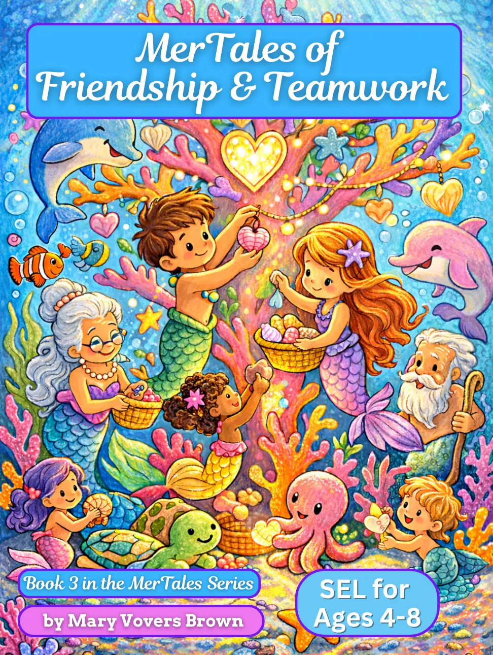 MerTales friendship and teamwork SEL coloring book for children
