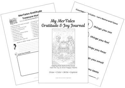 Free printable MerTales gratitude and joy journal for kids ages 4 to 8