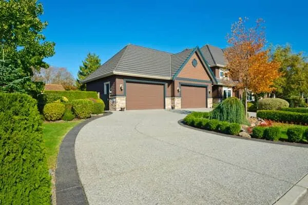 Custom concrete driveway with stamped edge in Mooresville NC