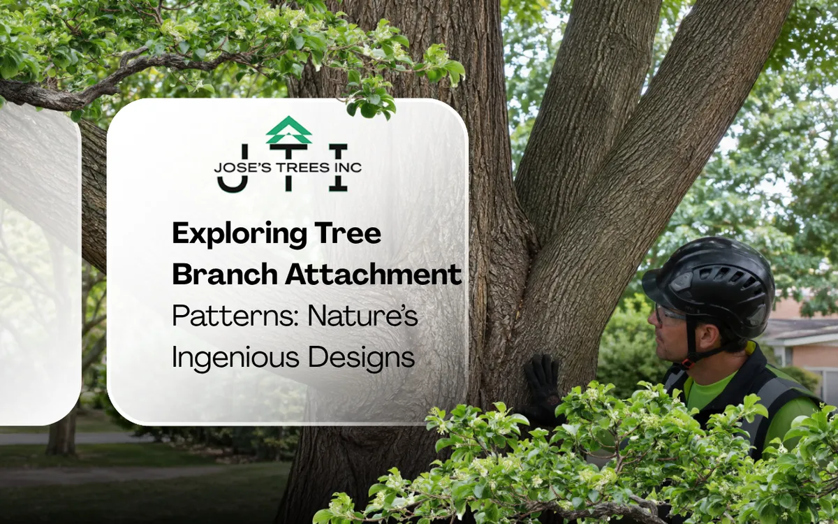 Tree branch attachment patterns showing how limbs connect to the trunk