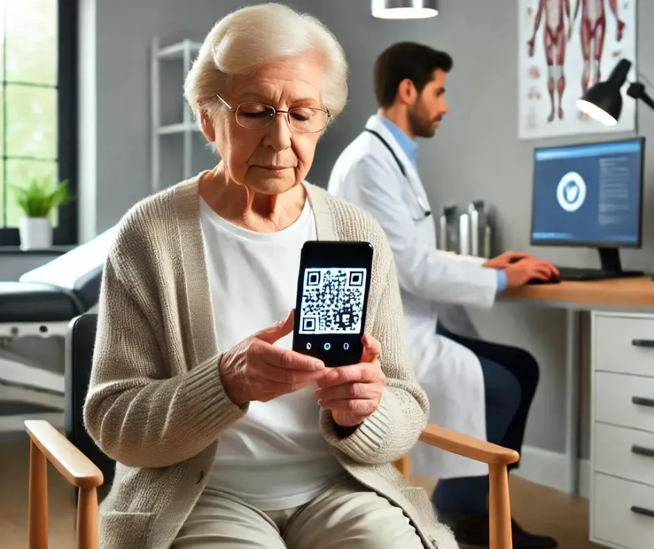 Patient Scans QR Code