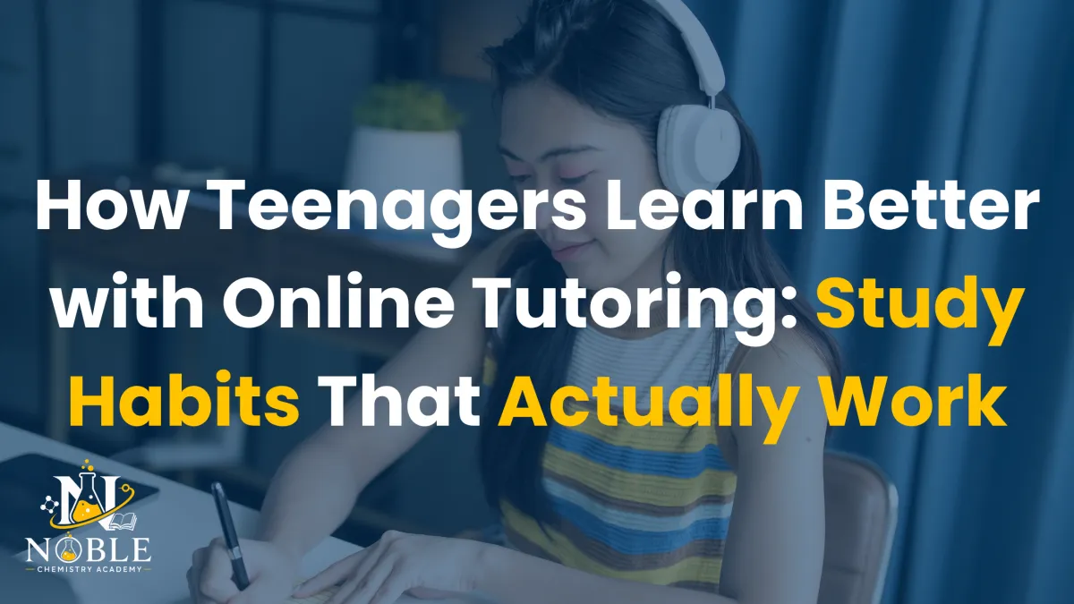 Teenager using a laptop for online tutoring at home