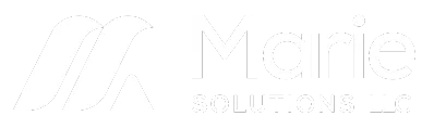 Minimal decorative monogram M logo for Marie Solutions