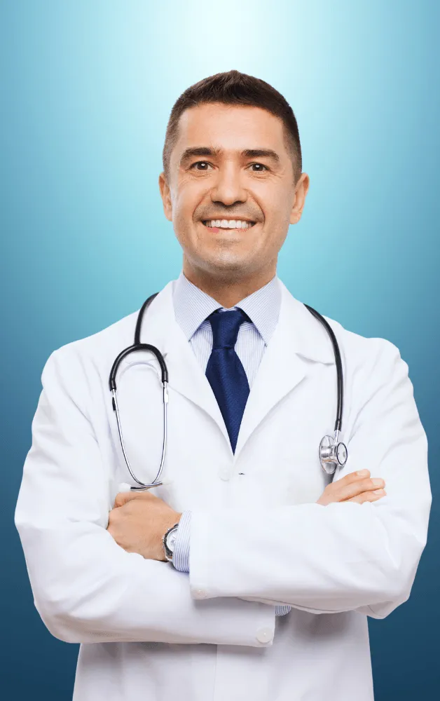 Profesional médico en los consultorios de Banfield