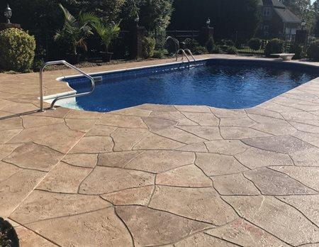 Pool side tamped concrete in Brant Ontario