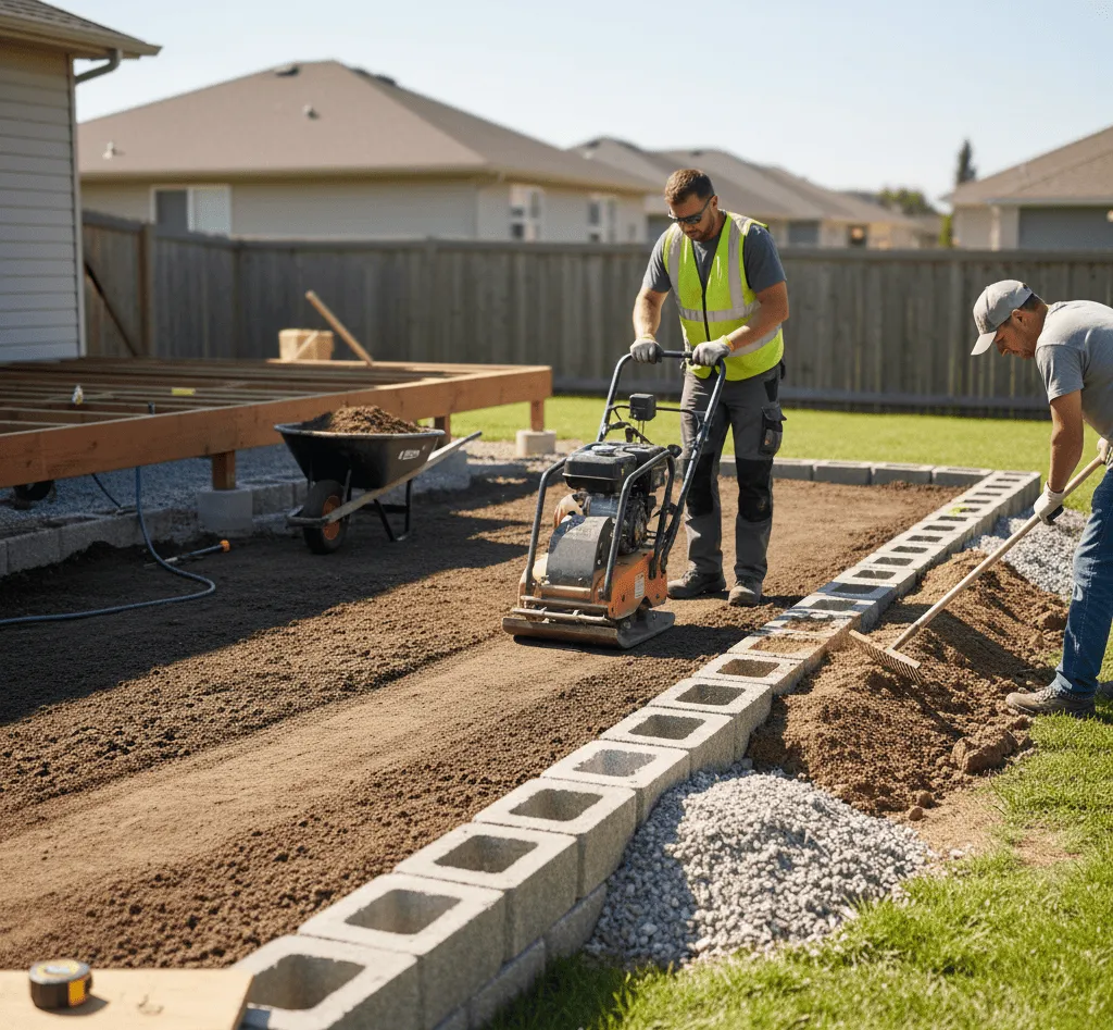 Soil flattening/backfilling in Signal Mountain