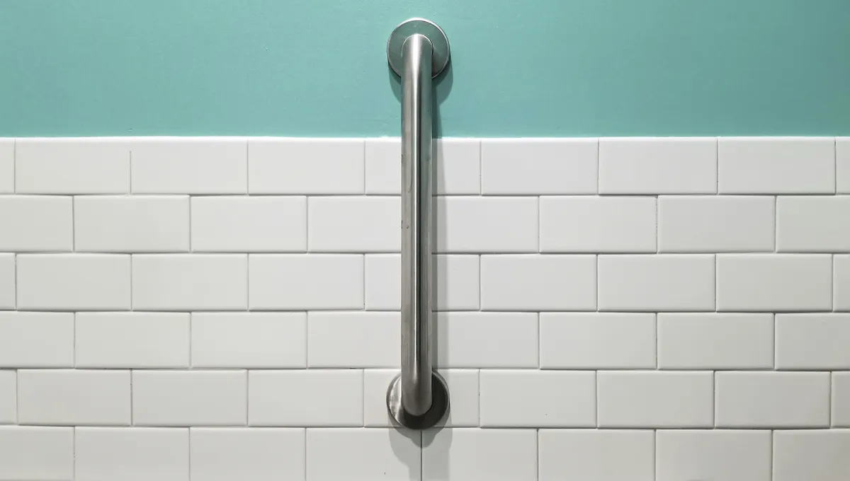 Grab bar installed in a bathroom for senior home safety