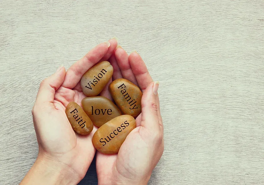 Stones with words of Encouragement