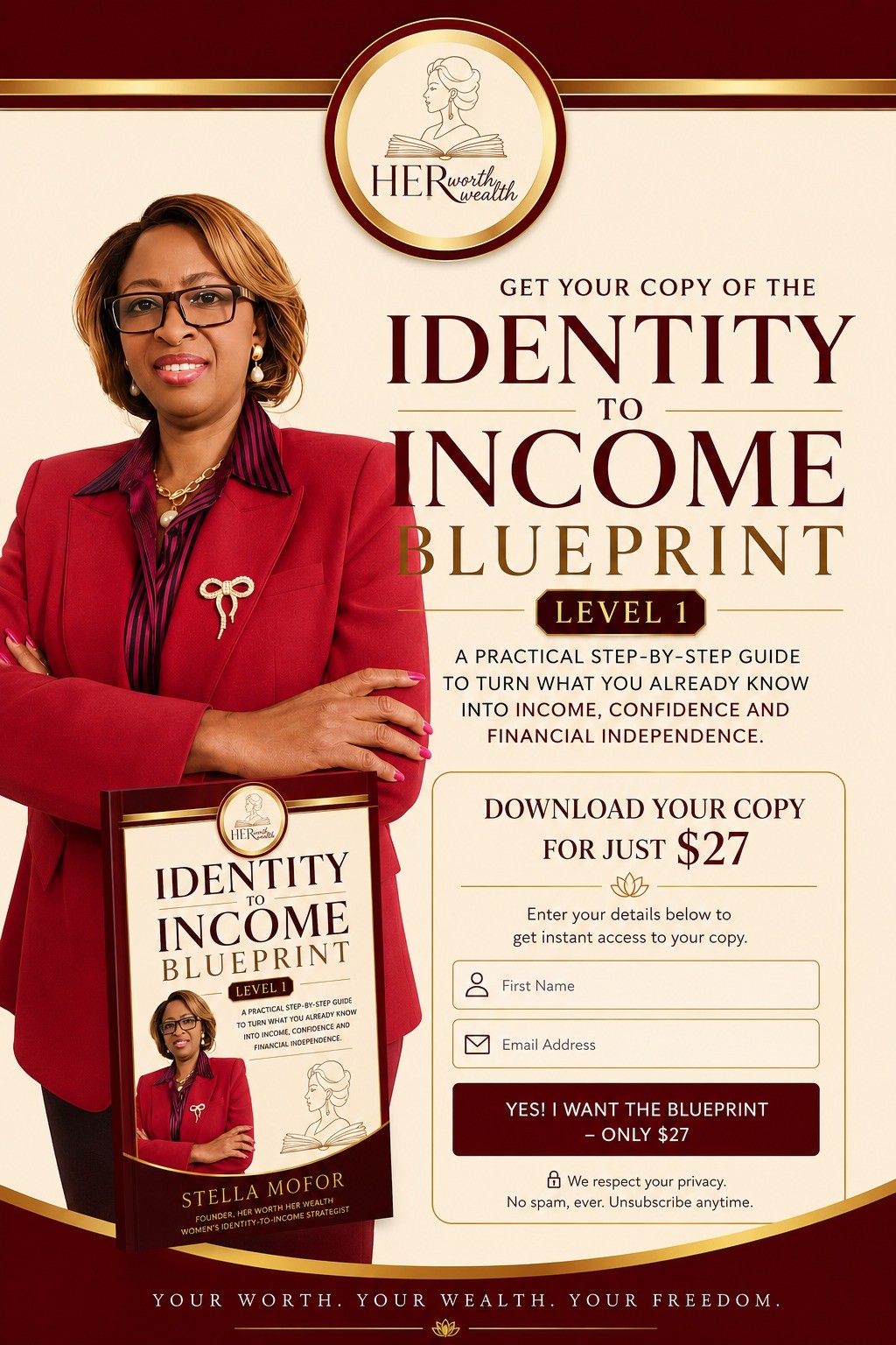 Identity to Income Blueprint digital guide by Stella Mofor cover