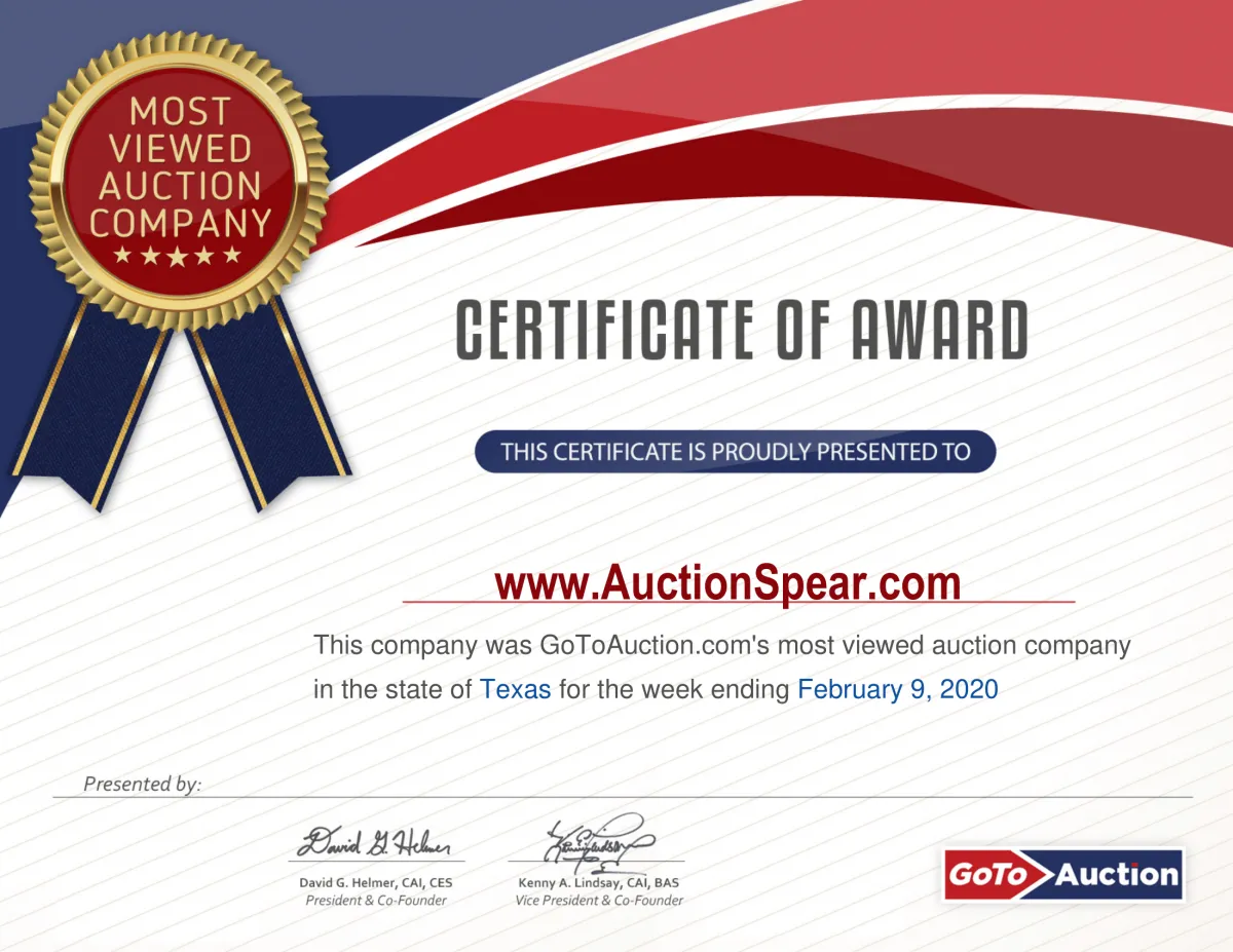 Most viewed auction company award Gotoauction.com