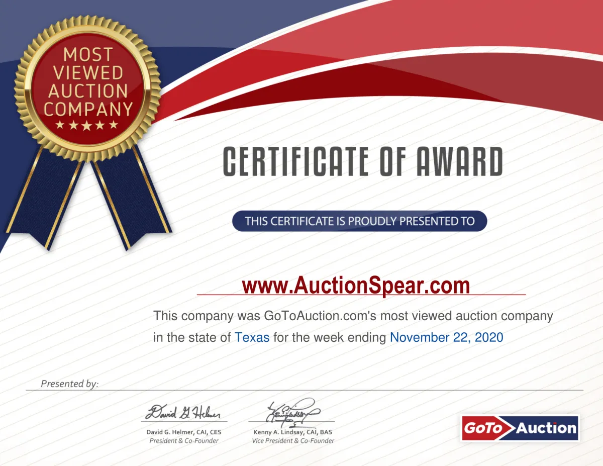 Most viewed auction company award Gotoauction.com