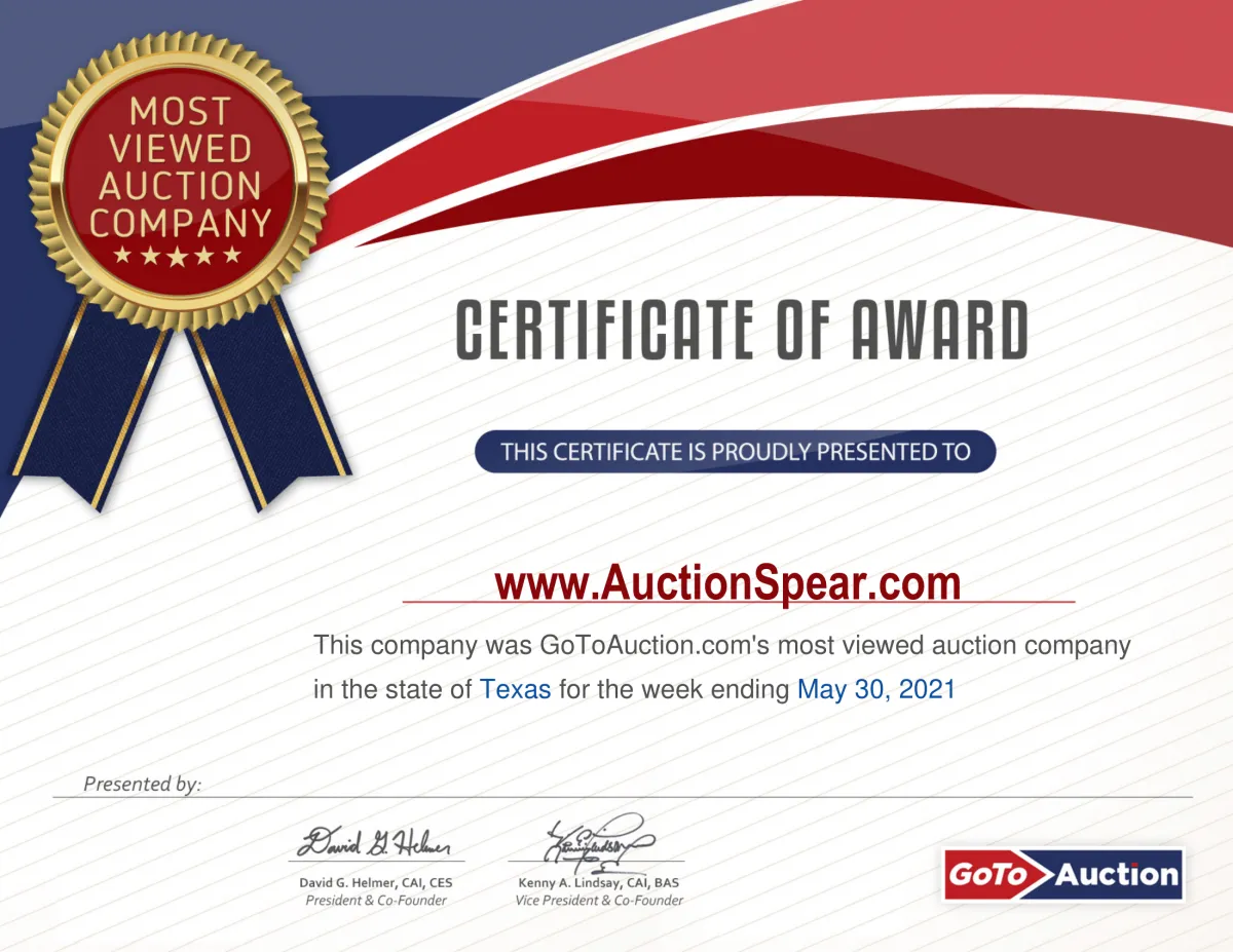 Most viewed auction company award Gotoauction.com