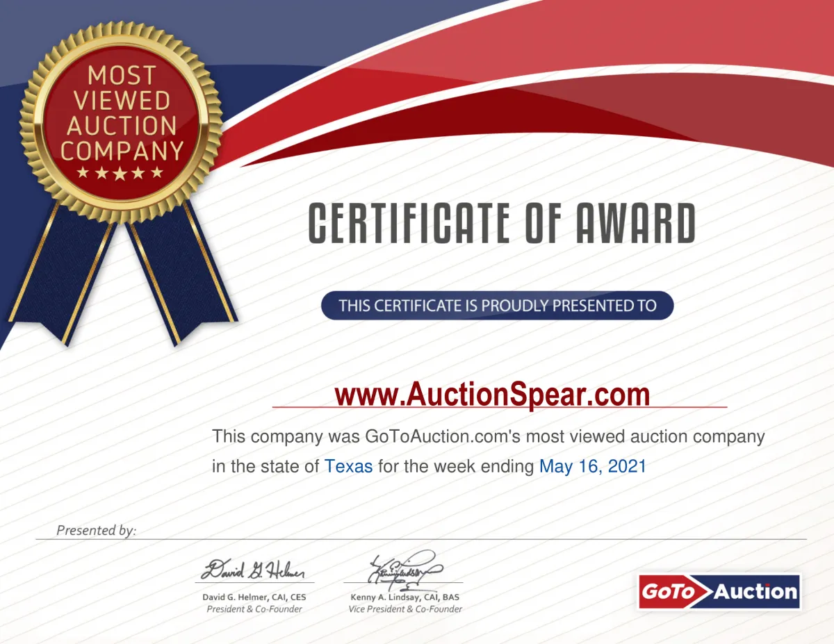 Most viewed auction company award Gotoauction.com