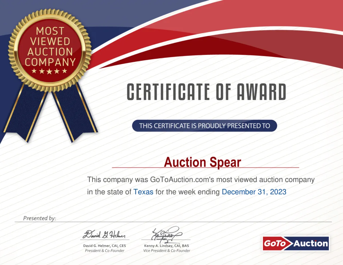 Most viewed auction company award Gotoauction.com