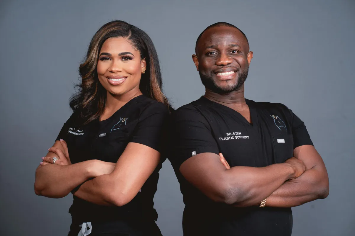 Uche, Aesthetic Injector, and Stan Ogu, Plastic Surgeon.