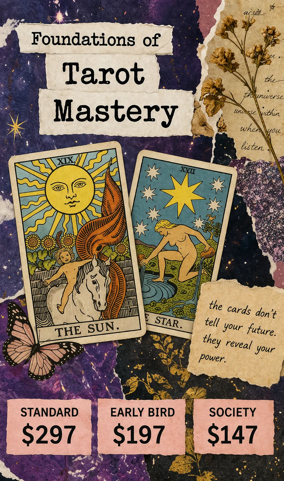 Warm-toned Tarot Mastery course spotlight