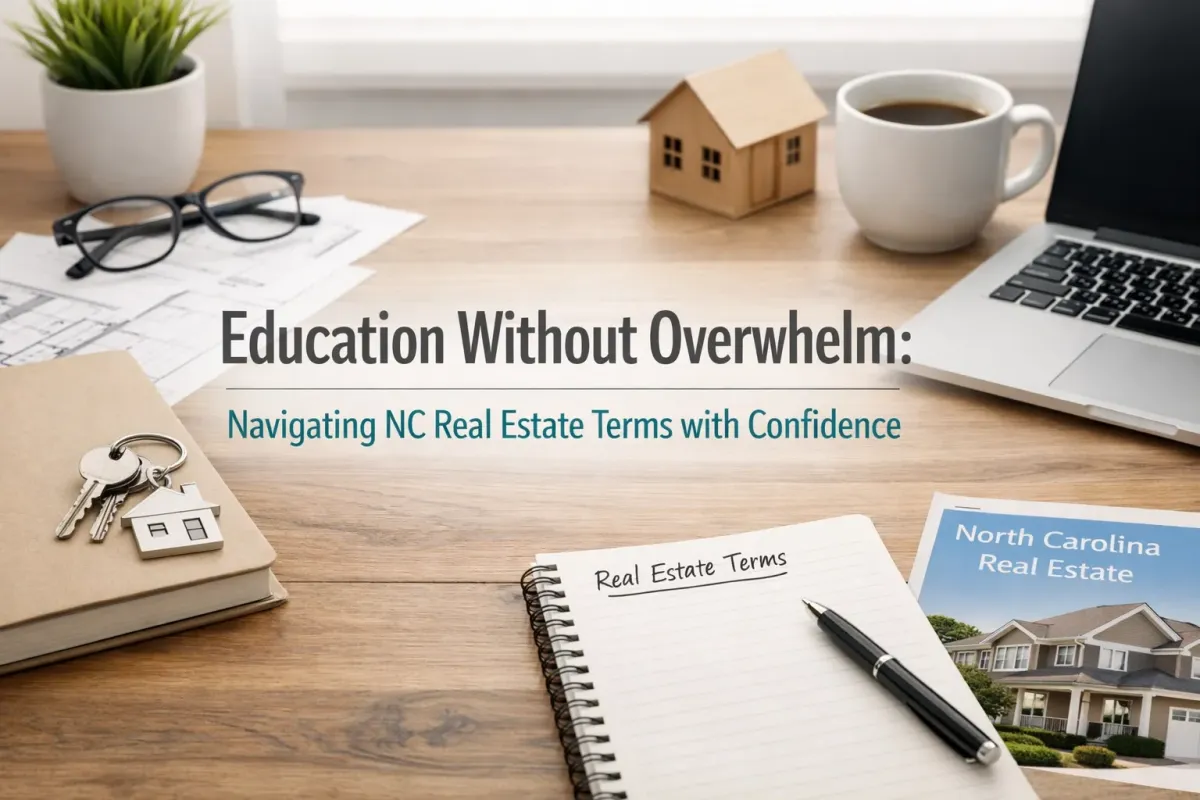 Education Without Overwhelm: Navigating NC Real Estate Terms with Confidence