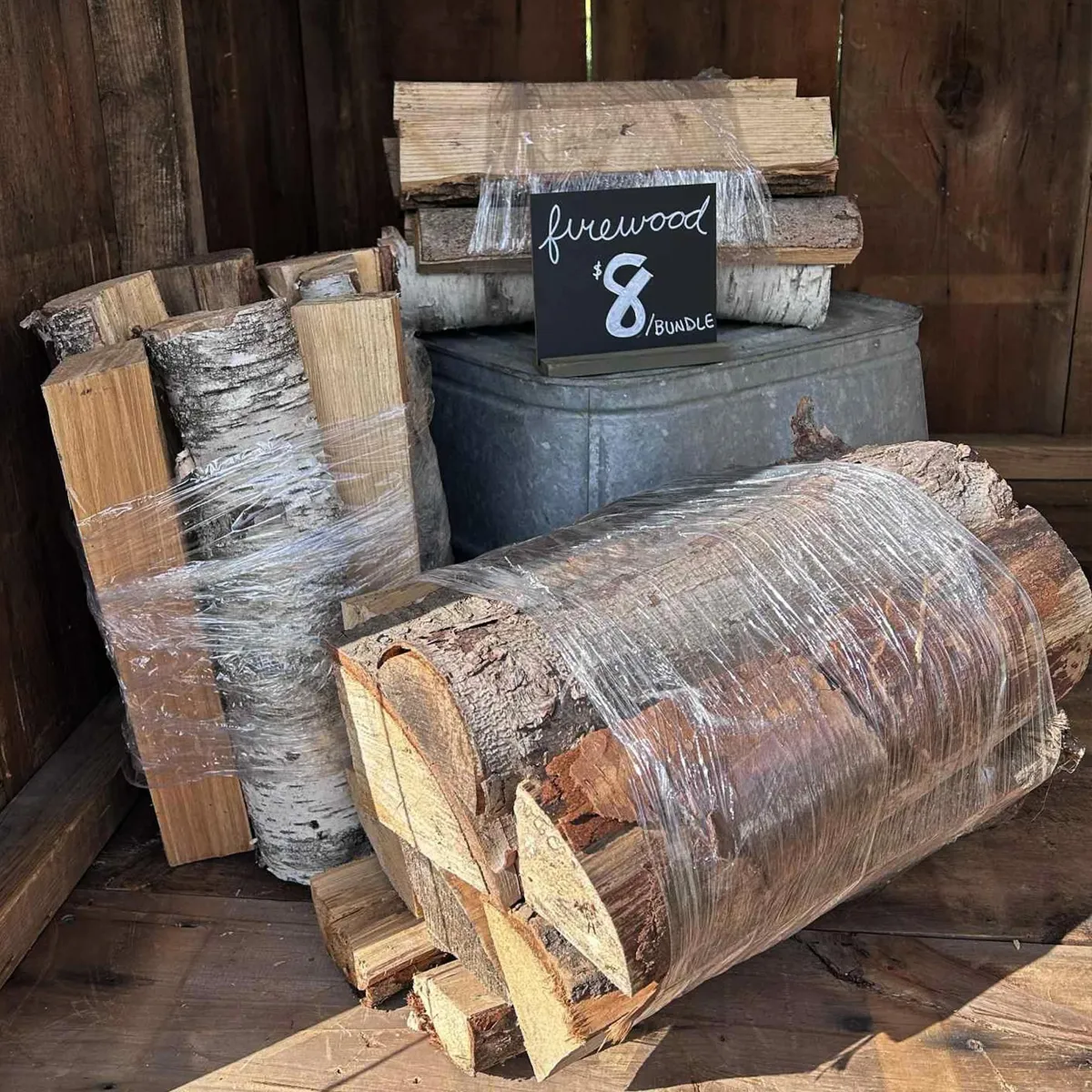 dry seasoned firewood from the Leefield and Co farmstand in Port Hope, Ontario