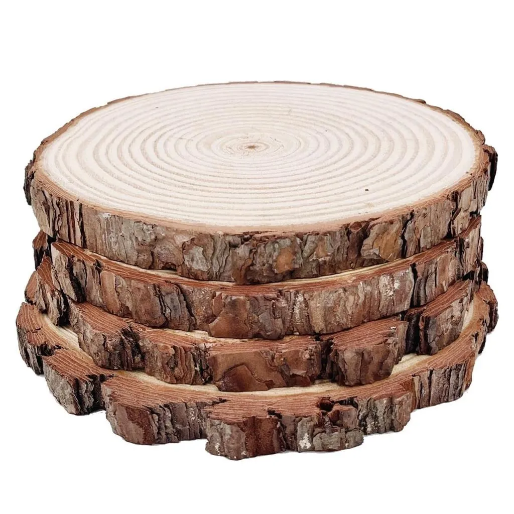 rustic wood discs for serving