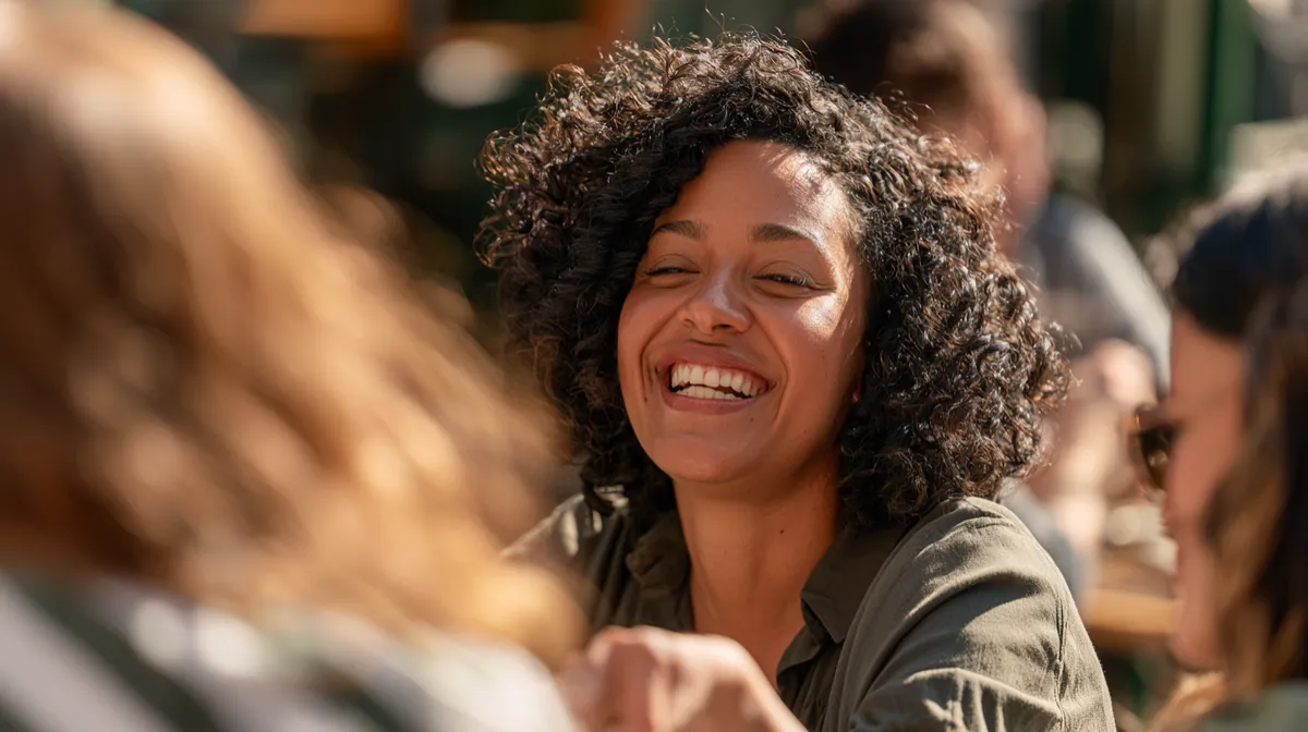 Diverse women connecting joyfully in an empowering community gathering