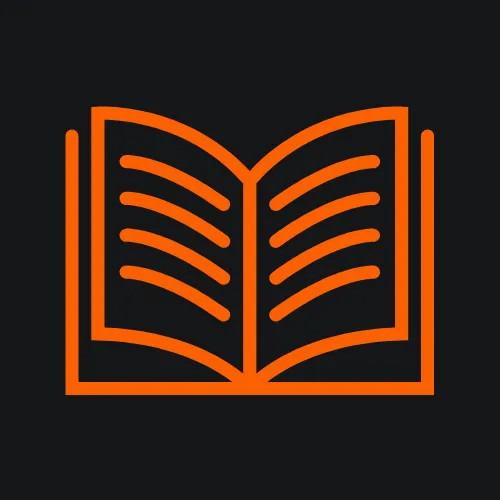 Icon of a book, representing 'The Meta Marketing Blueprint,' a guide for mastering digital marketing strategies.