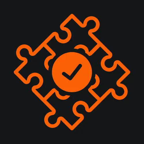 Puzzle icon with a check mark, symbolizing the comprehensive and complete nature of our Done-For-You service.