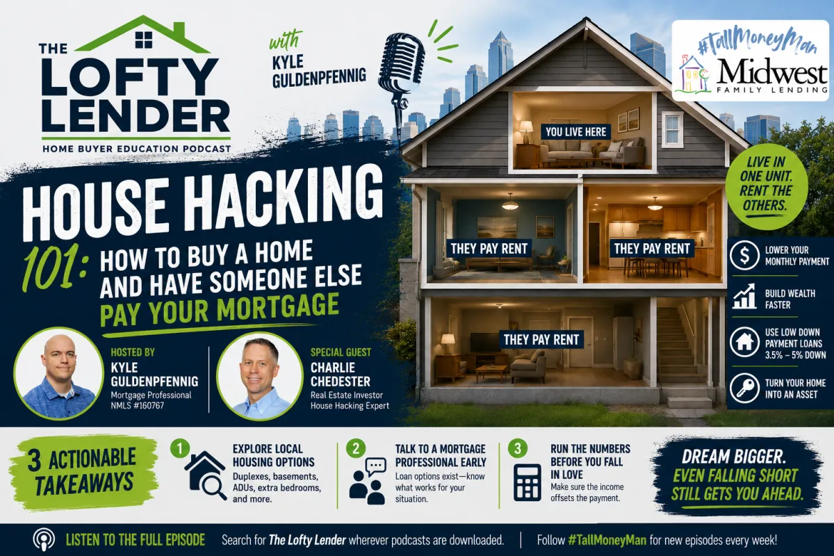 Kyle Guldenpfennig and Charlie Chedester discuss house hacking strategies on The Lofty Lender podcast