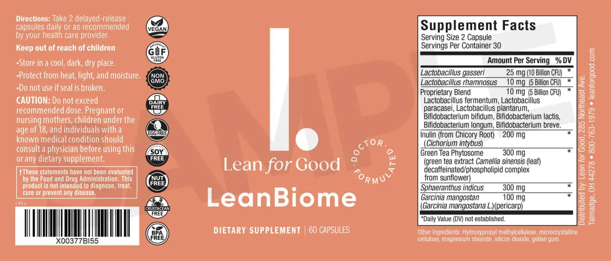 LeanBiome - Supplement Facts