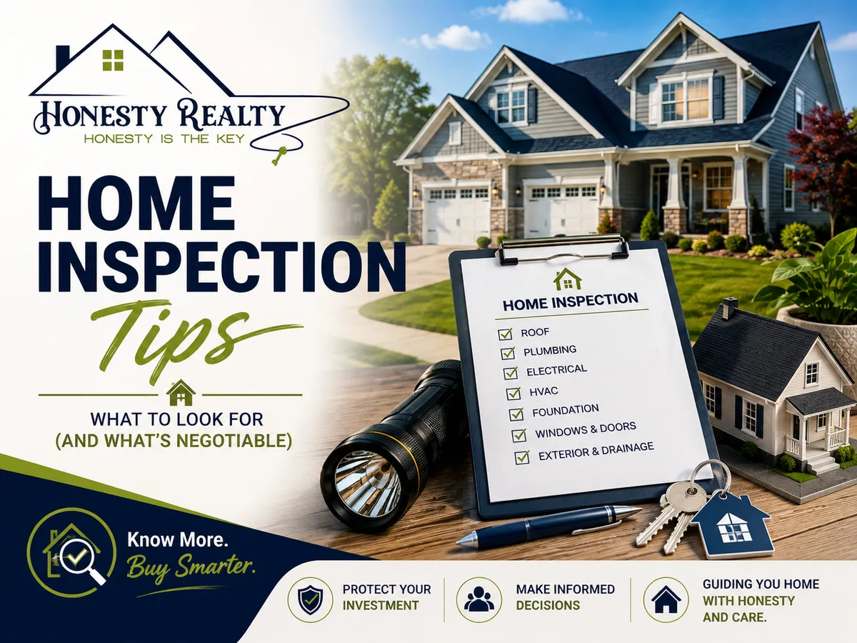 Realtor helping a Central PA home buyer review a home inspection report and property condition before closing