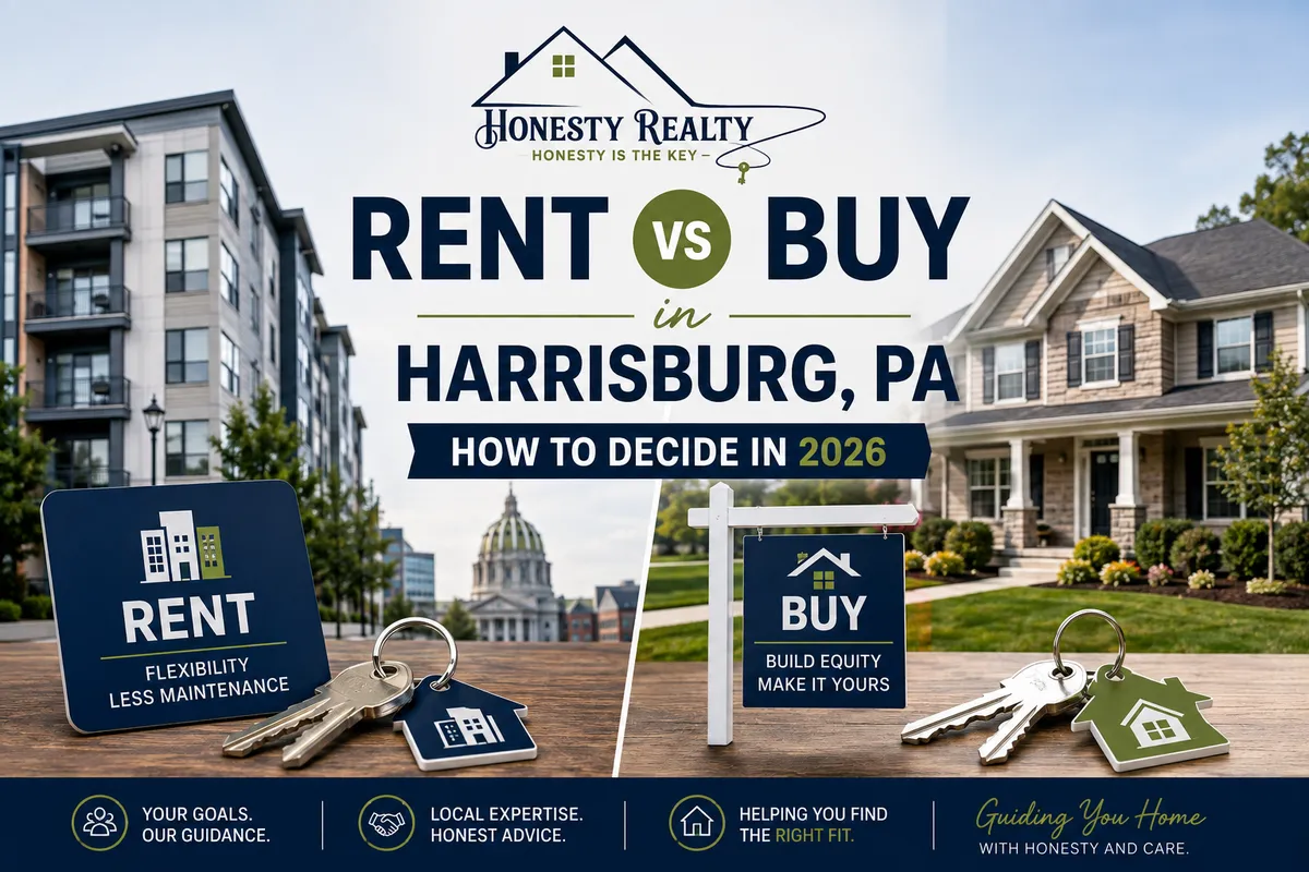Rent versus buy comparison for people considering homeownership in Harrisburg PA