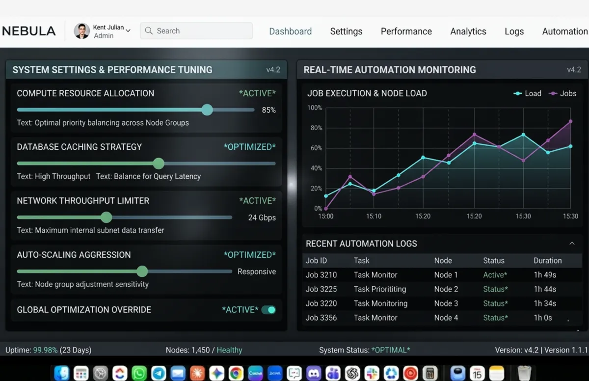 Backend architecture system interface screenshot
