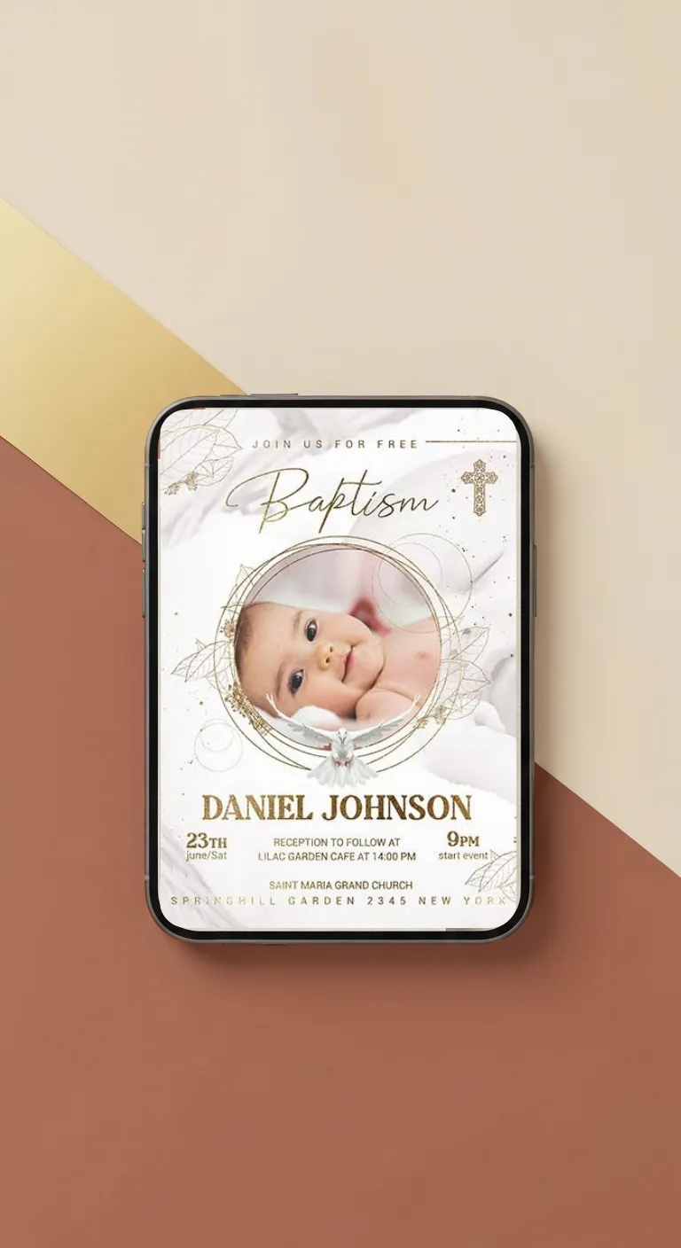 Christening Invitation Template Preview