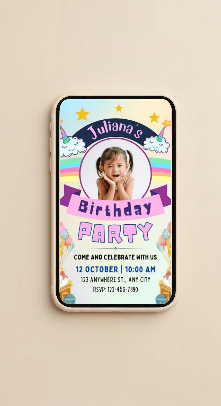 Kids Birthday Invitation Template Preview