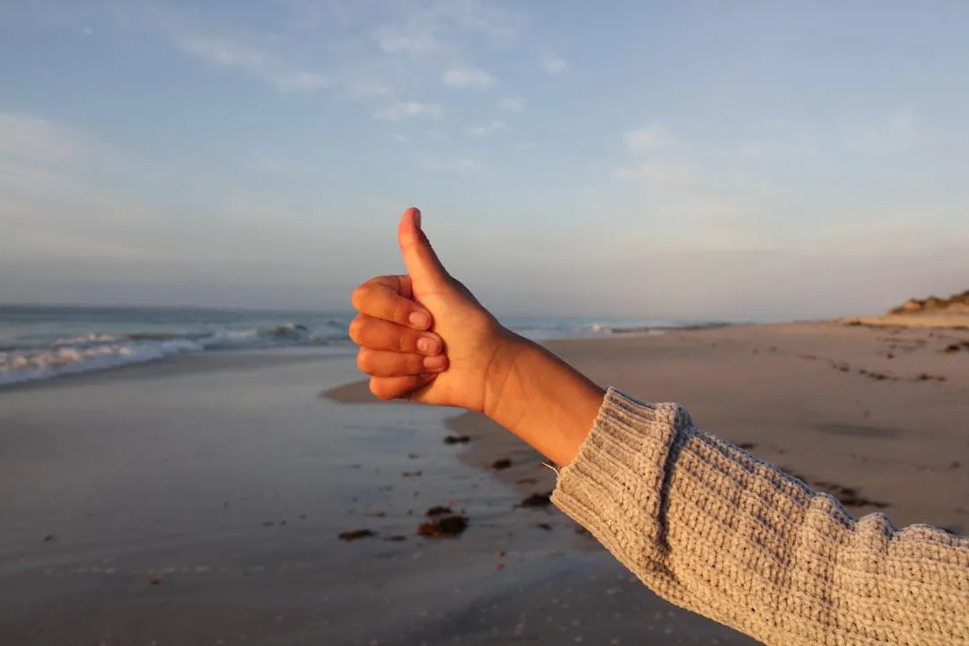 Thumbs up at the beach