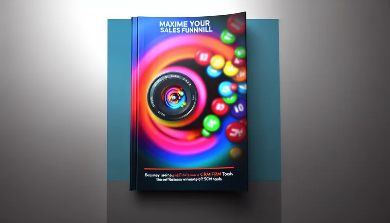 Sleek book cover for "Maximize Your Sales Funnels" with vibrant design and sales imagery.
