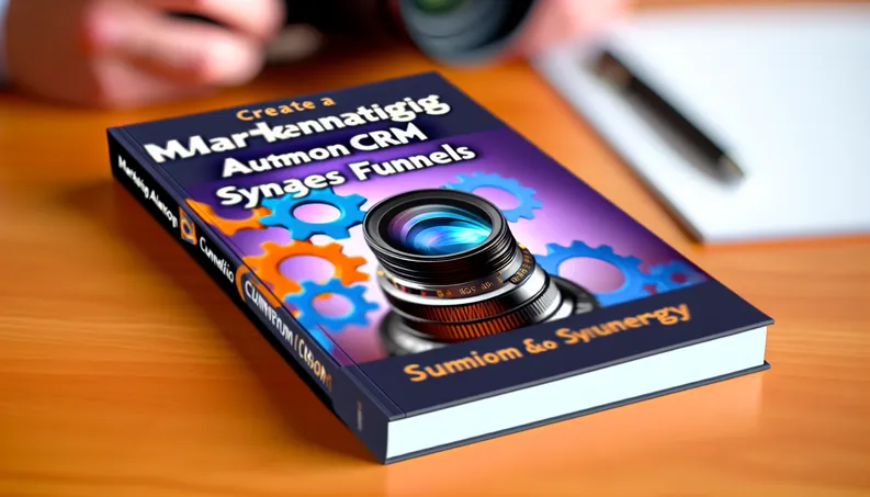 Cover for eBook on marketing automation and CRM synergy in sales funnels, featuring vibrant design.