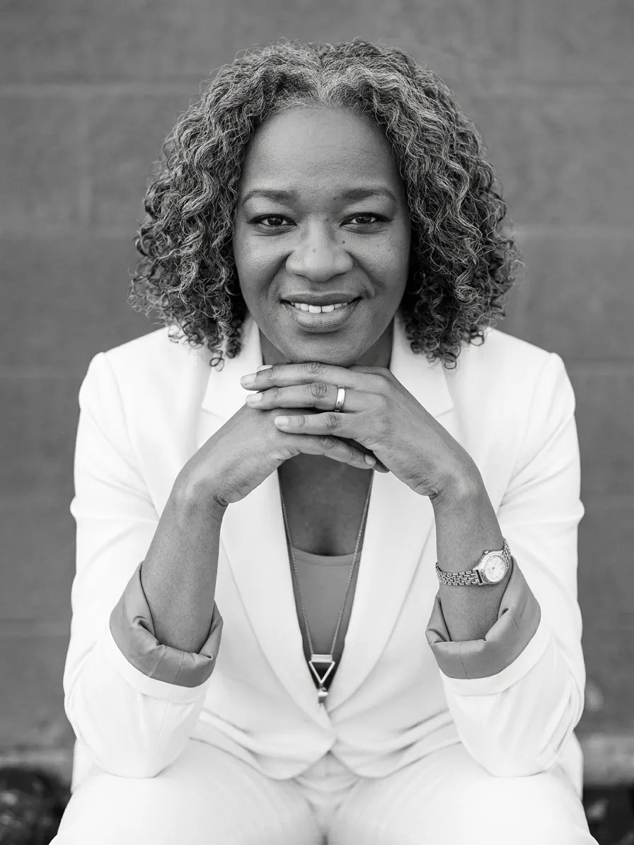 Professional founder portrait representing autoimmune recovery and health coaching