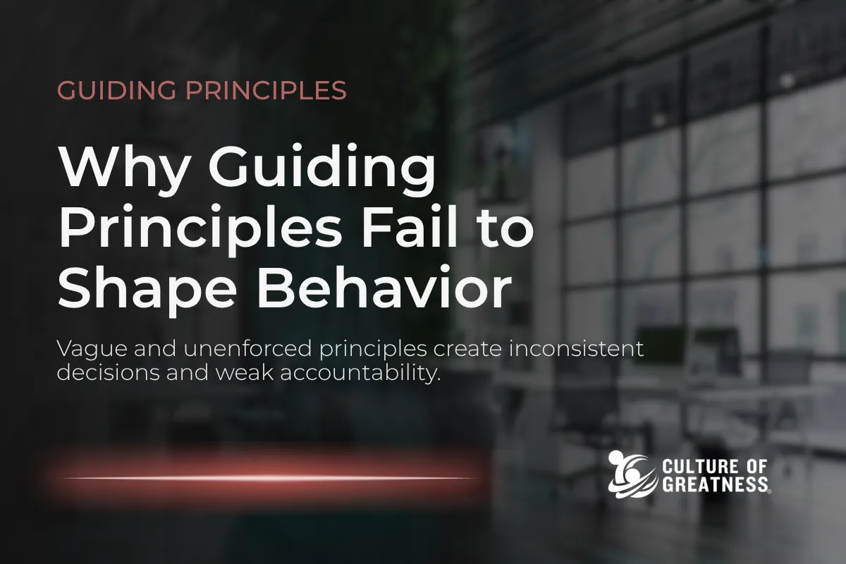 Why Guiding Principles Fail to Shape Behavior