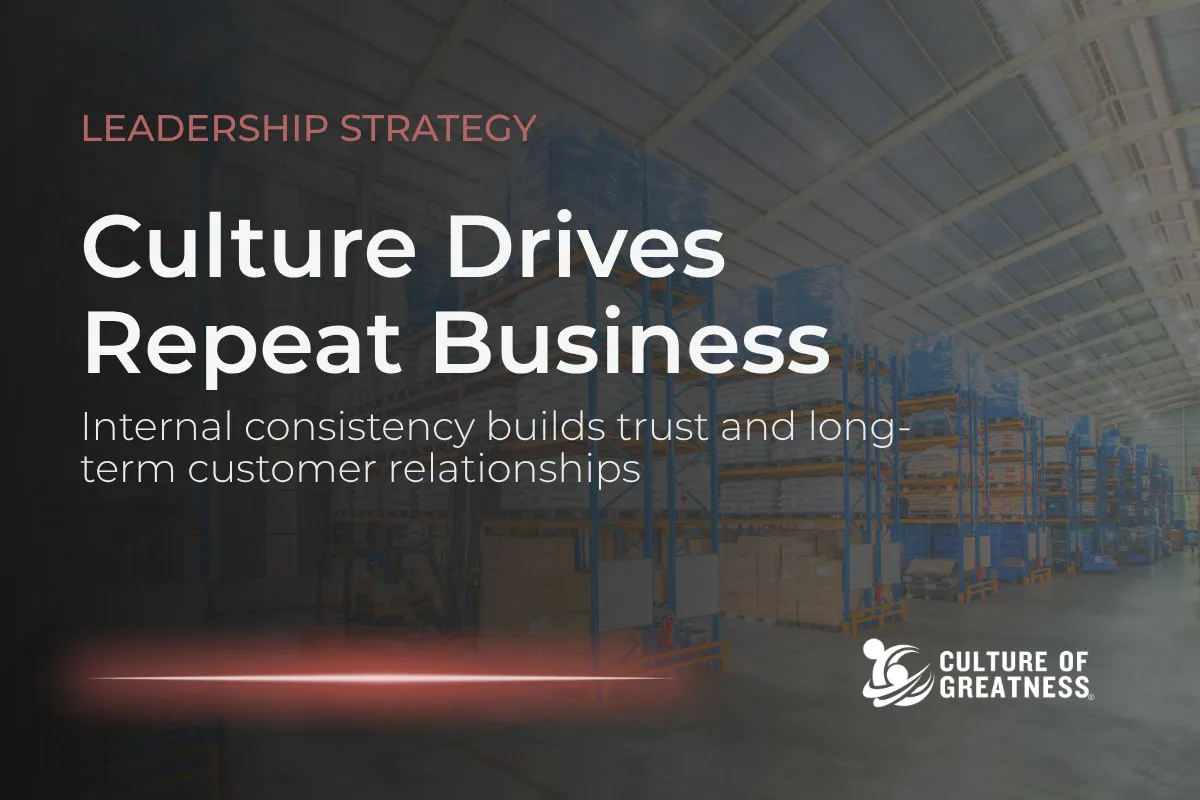 Repeat business is often treated as a function of pricing, promotions, or product quality. In reality, it is driven by internal culture. When teams operate with inconsistent communication, unclear expectations, or low engagement, customers experience that instability and hesitate to return. Leaders who create alignment, reinforce guiding principles, and build strong employee engagement establish the conditions for consistent customer experiences. Over time, this consistency builds trust, strengthens relationships, and increases the likelihood that customers will return without external incentives.