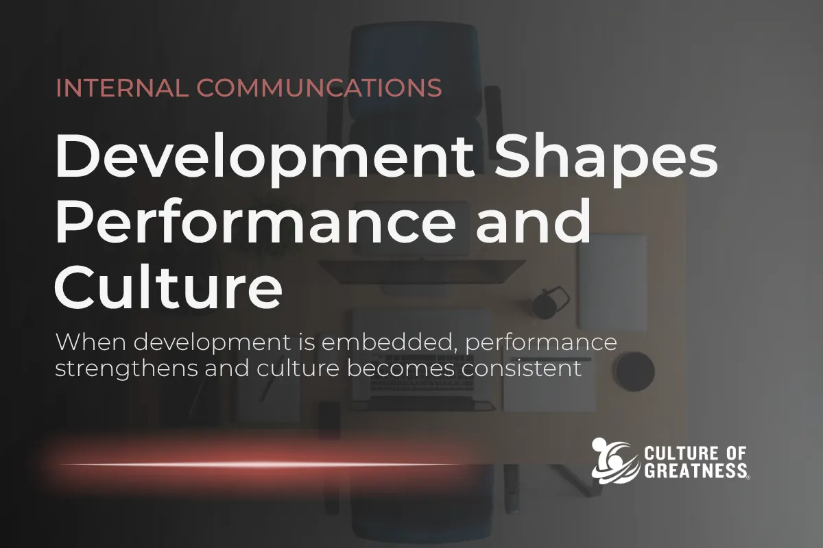 Many organizations struggle with inconsistent performance and disengaged teams despite investing in training programs. The underlying issue isn't effort — it's integration. When employee development is treated as a separate initiative rather than a cultural standard, its impact is limited and short-lived. Development shapes both performance and culture by building capability, reinforcing expectations, and strengthening alignment across the organization. Companies that embed development into leadership behavior and daily operations create more engaged teams, stronger retention, and more consistent execution over time.