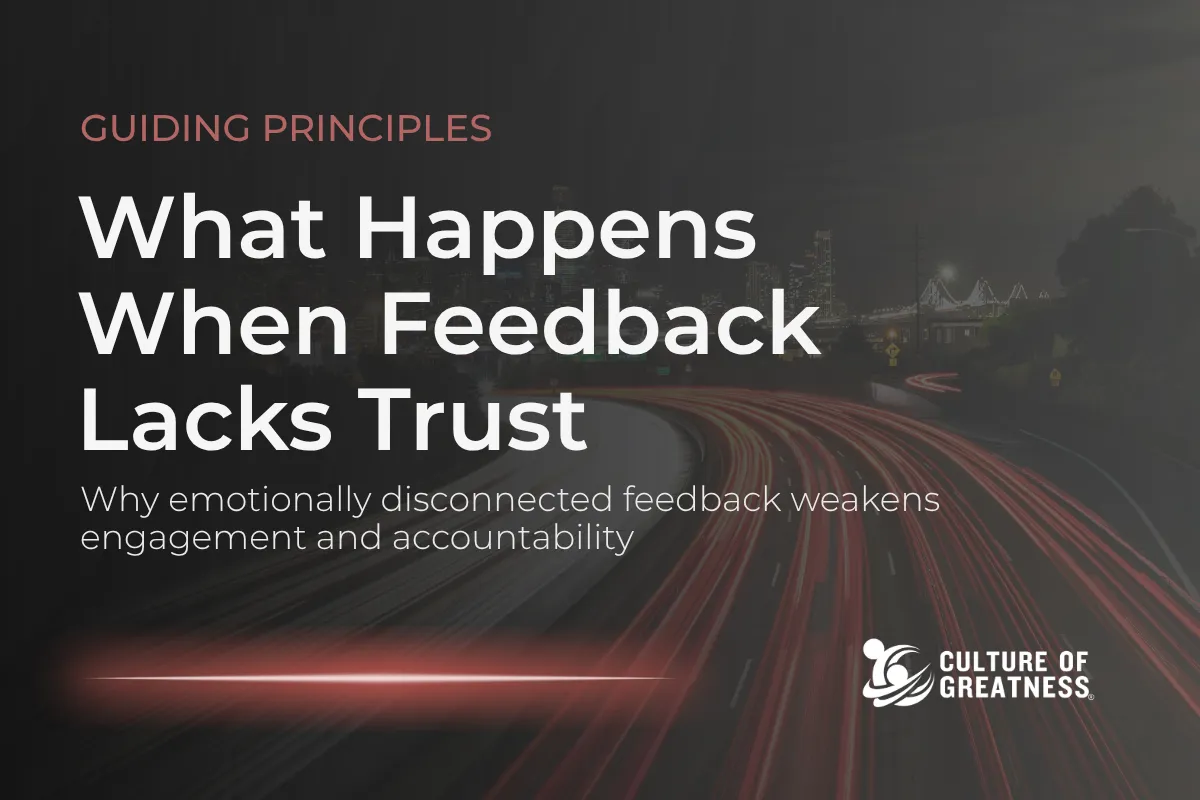 Feedback is essential for growth, alignment, and performance, but its effectiveness depends on trust. When feedback lacks trust, it's often misunderstood, resisted, or ignored entirely. Employees question intent, leaders lose credibility, and accountability weakens across teams. Over time, feedback stops driving improvement and becomes noise. This article examines what happens when feedback lacks trust and why emotionally intelligent leadership is required to make feedback effective, consistent, and sustainable.