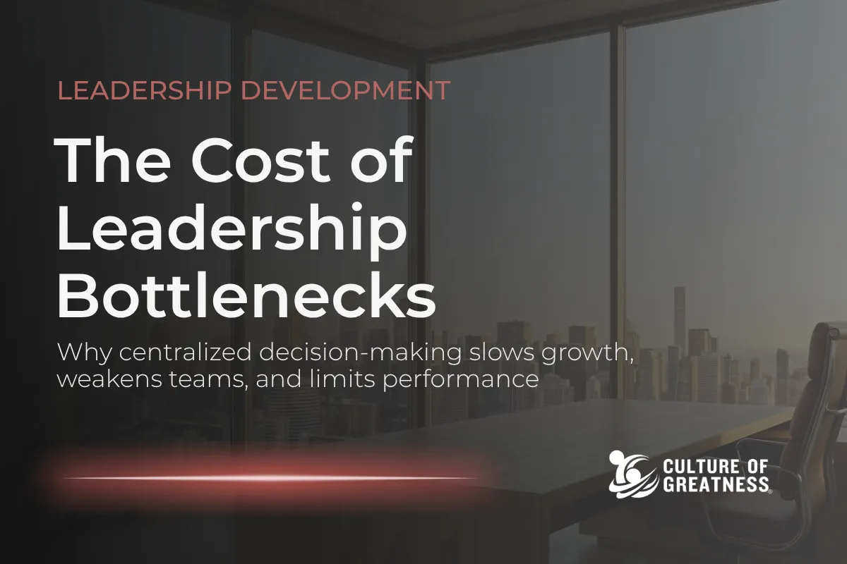 Leadership bottlenecks often form unintentionally as leaders step in to maintain quality, speed, or control. Over time, centralized decision-making creates dependency, slows execution, and limits the organization's ability to scale. Teams become reliant on a small group of leaders, reducing ownership and weakening engagement. This article examines the cost of leadership bottlenecks and why leadership must be distributed and developed across the organization to sustain performance and growth.